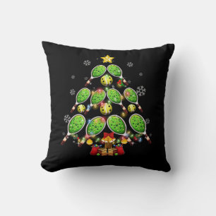 Pickleball Christmas Tree Dink Pickle Ball Player Cushion