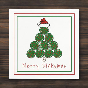 Pickleball Christmas Tree Merry Dinksmas Holiday Napkin