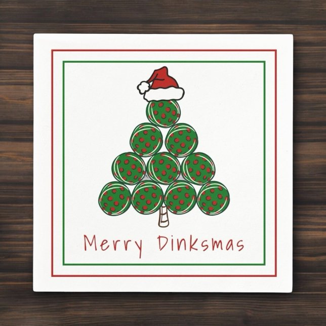 Pickleball Christmas Tree Merry Dinksmas Holiday   Napkin (Creator Uploaded)