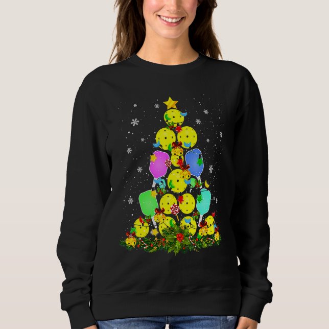 Pickleball Christmas Tree Santa Pickleball X Mas L Sweatshirt (Front)