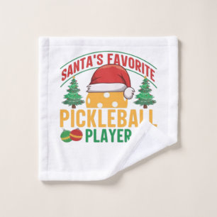 Pickleball Christmas Wash Cloth