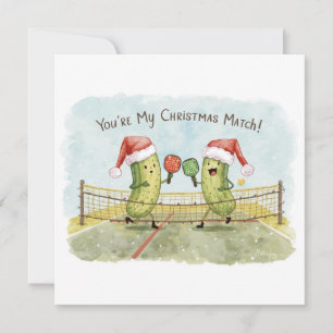 Pickleball Christmas wears Santa Claus on Match Holiday Card