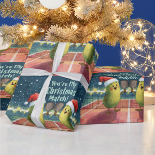 Pickleball Christmas with Santa Claus on Match Wrapping Paper