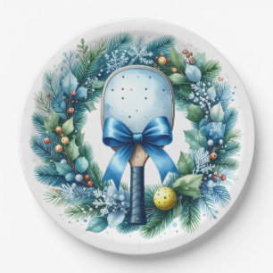 Pickleball Christmas Wreath  Paper Plate