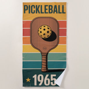 Pickleball Classic 1965 Paddle Poster For Fans Beach Towel
