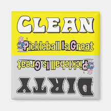 PICKLEBALL CLEAN-DIRTY DISHWASHER MAGNET