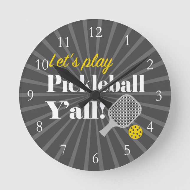 Pickleball Clock Let's Play Funny Gift for Player (Front)