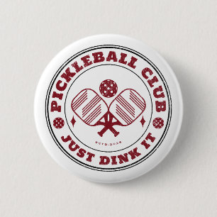 Pickleball Club Just Dink It Vintage 6 Cm Round Badge
