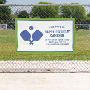 Pickleball Club Party Paddles Blue Green Custom Banner
