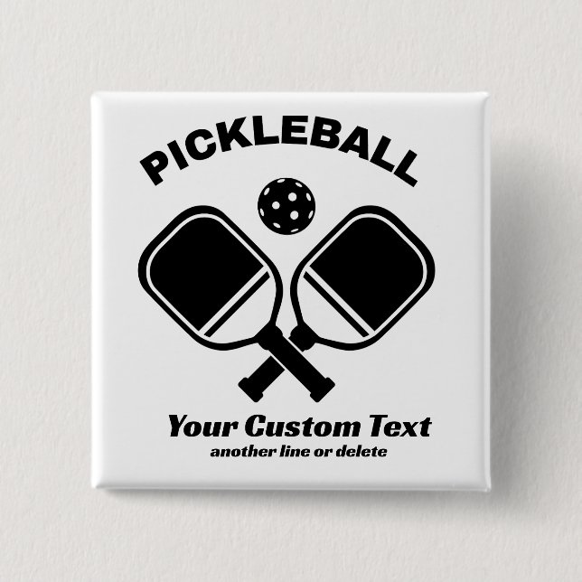 Pickleball Club Pickleball Paddle & Ball Custom 15 Cm Square Badge (Front)