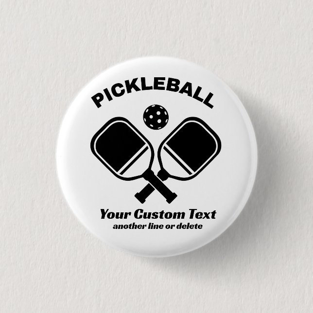Pickleball Club Pickleball Paddle & Ball Custom 3 Cm Round Badge (Front)