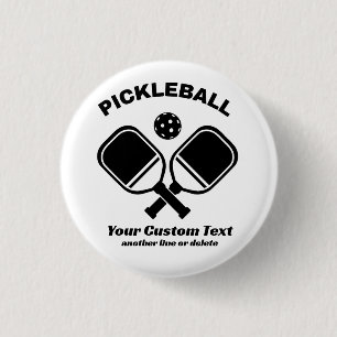 Pickleball Club Pickleball Paddle & Ball Custom 3 Cm Round Badge