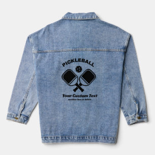 Pickleball Club Pickleball Paddle & Ball Custom Denim Jacket