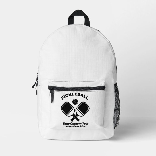 Pickleball Club Pickleball Paddle & Ball Custom Pr Printed Backpack (Front)