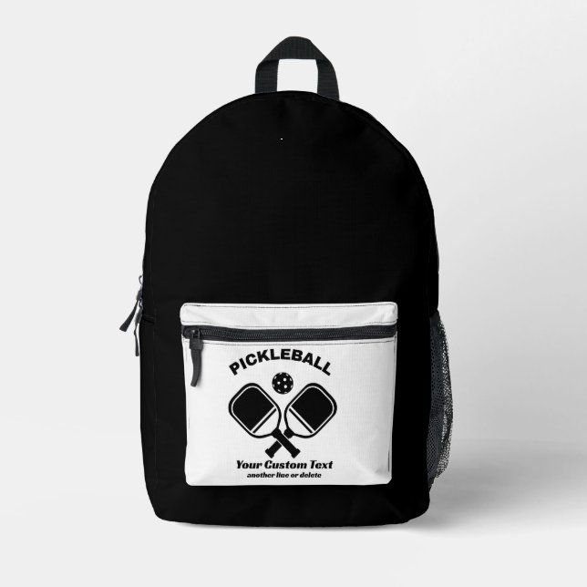 Pickleball Club Pickleball Paddle & Ball Custom Printed Backpack (Front)