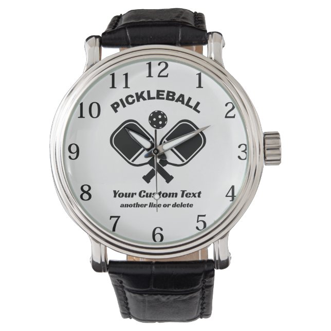 Pickleball Club Pickleball Paddle & Ball Custom Watch (Front)