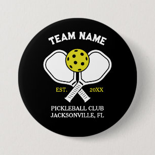 Pickleball Club Team & Custom Pickleball Player 7.5 Cm Round Badge