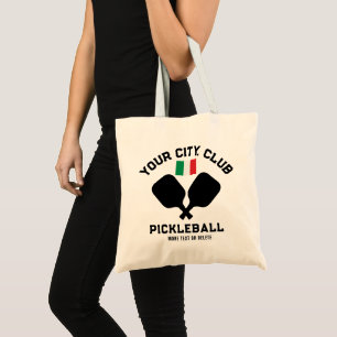 Pickleball Club Team Italian Flag Custom Gift Tote Bag