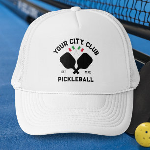 Pickleball Club Team Italian Flag Pickler Gift Trucker Hat