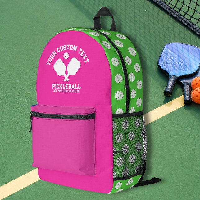 Pickleball Club Team Name Any Colours Personalised Printed Backpack (Creator Uploaded)