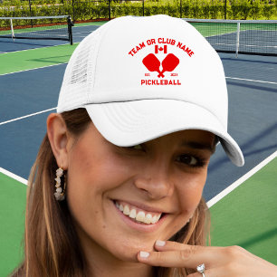 Pickleball Club Team Name Canada Flag Custom Trucker Hat