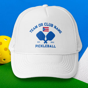 Pickleball Club Team Name Puerto Rico Flag Custom Trucker Hat