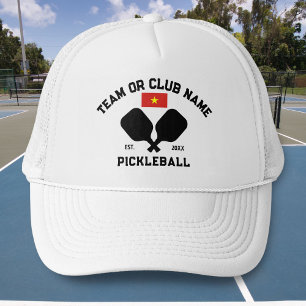 Pickleball Club Team Name Vietnamese Vietnam Flag Trucker Hat
