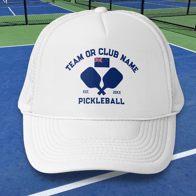 Pickleball Club Team New Zealand NZ Flag Custom Trucker Hat (Creator Uploaded)