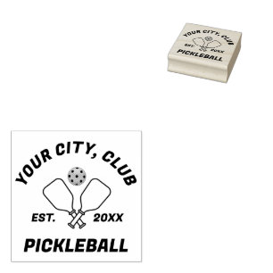 Pickleball Club Team-Paddles & Ball Personalised  Rubber Stamp