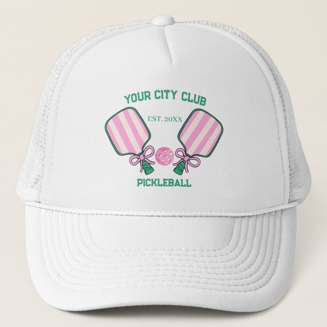 Pickleball Club Team Player Custom Pickle Gift Tru Trucker Hat (Front)