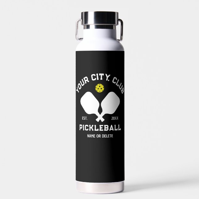 Pickleball Club Team Player Custom Pickler Gift Water Bottle (Front)