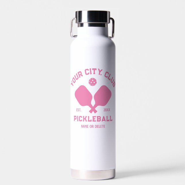 Pickleball Club Team Player Custom Pickler Gift Water Bottle (Front)