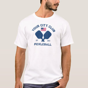 Pickleball Club Team Player USA American Flag T-Shirt