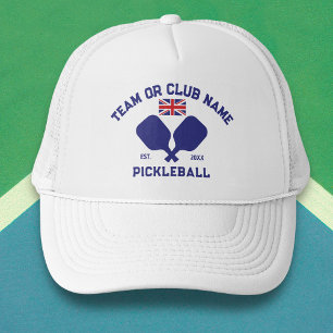 Pickleball Club Team UK United Kingdom Flag Custom Trucker Hat