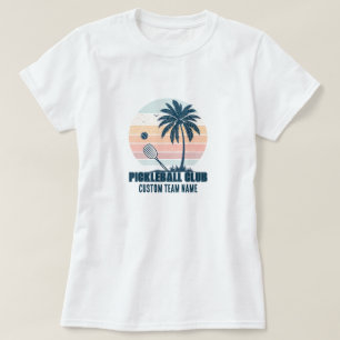 Pickleball Club Tropical Palm Tree Custom Team T-Shirt