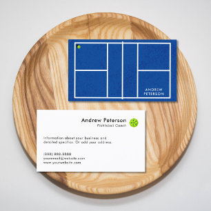 Pickleball Coach Blue Court Business Card