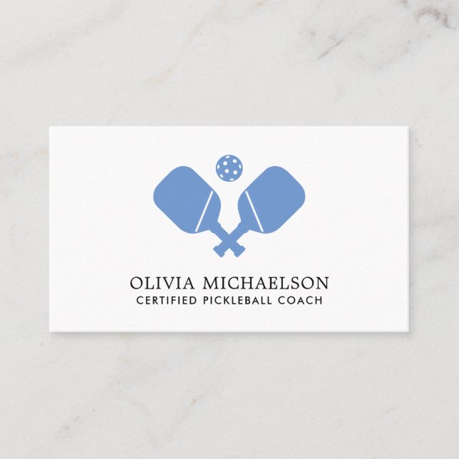 Pickleball Coach Instructor Pro Simple Modern Business Card (Front)