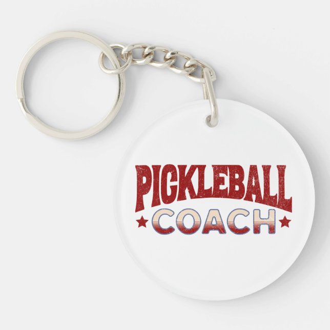 Pickleball Coach Key Ring (Front)