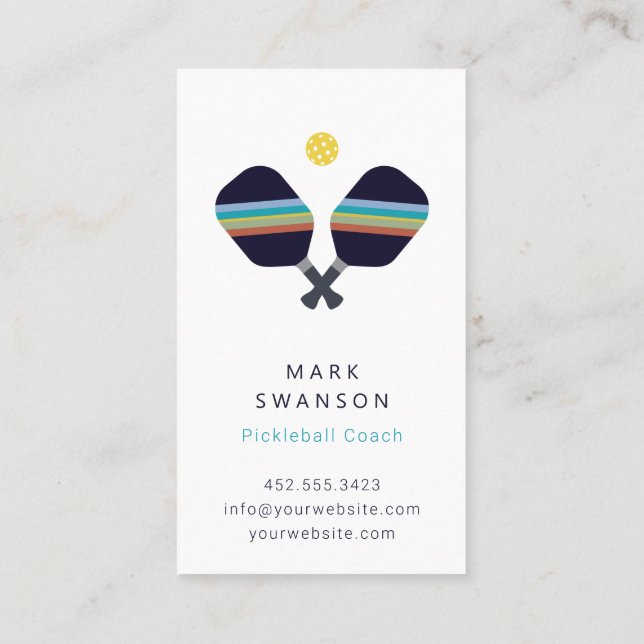 Pickleball Coach + Personal Trainer Business Card (Back)