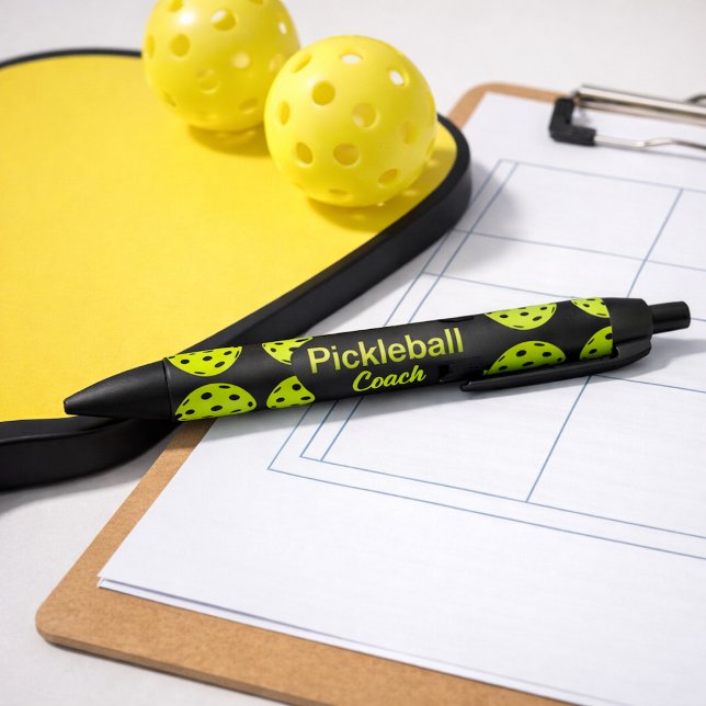 Pickleball Coach Yellow   Black Ink Pen (Creator Uploaded)