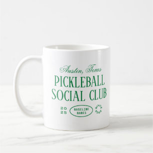 Pickleball Coffee Mug in Green & White
