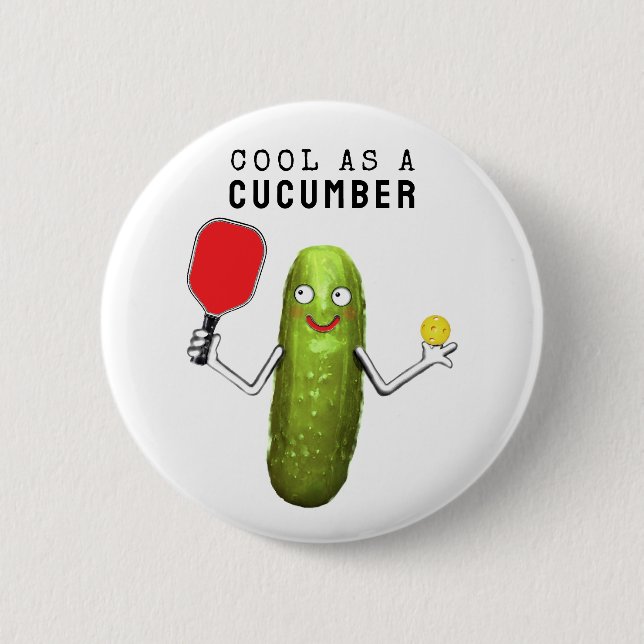 pickleball collectable 6 cm round badge (Front)