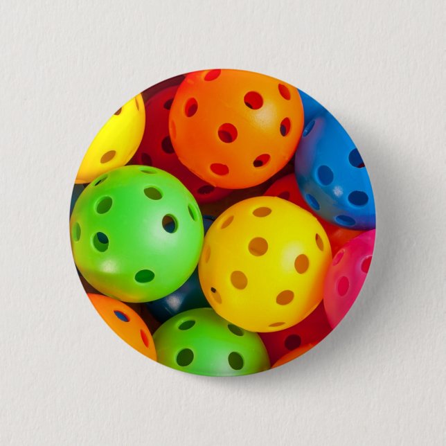 Pickleball Colourful 6 Cm Round Badge (Front)