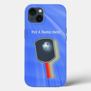 Pickleball Colourful Paddle and Ball personalise iPhone 13 Case