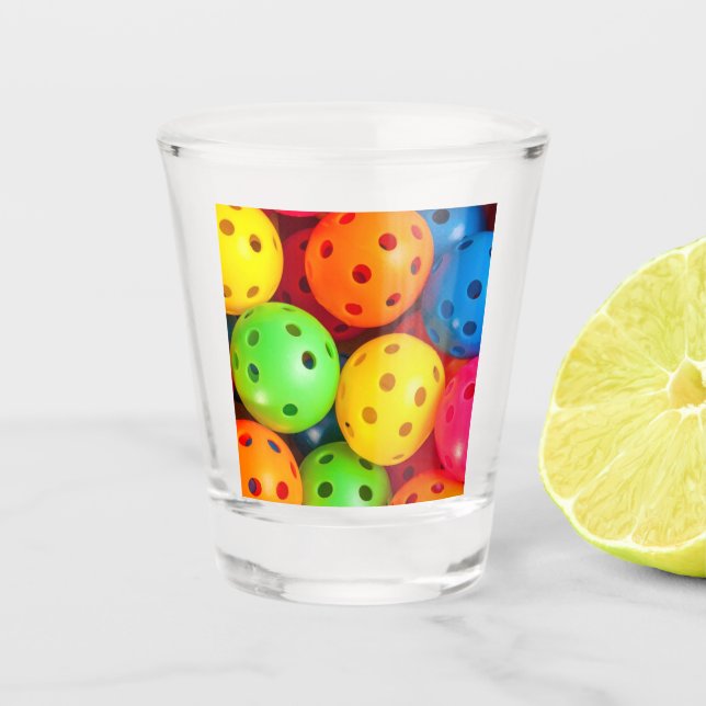 Pickleball Colourful Shot Glass (Front)