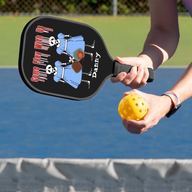Pickleball Come Play with Us Horror Twins Personal Paddle (Insitu)