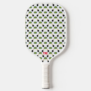 Pickleball Comics Superhero Initials Sports Game Paddle