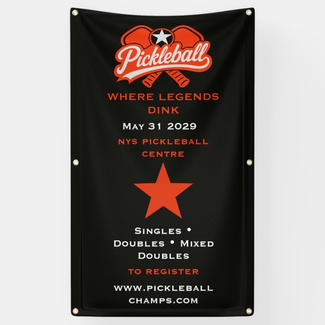 Pickleball Competition Tournement Banner (Vertical)