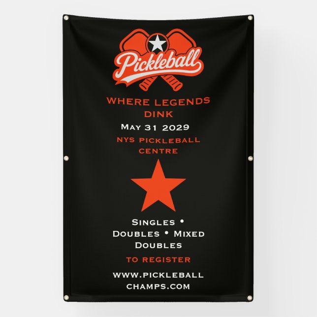 Pickleball Competition Tournement Banner (Vertical)