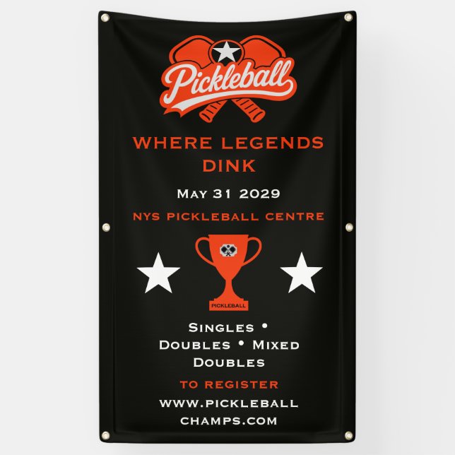 Pickleball Competition Tournement Banner (Vertical)
